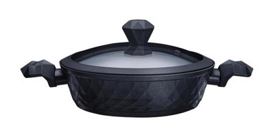Karaca Biodiamond Cam Kapaklı Granit 26 cm Basık Tencere