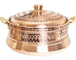 Bakır Concept Mardin Işlemeli Bakır 29 cm Derin Tencere Kahverengi