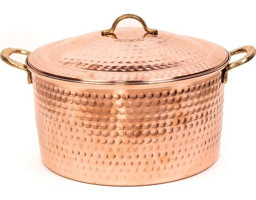 Handygoo Dövme Bakır 25 cm Derin Tencere