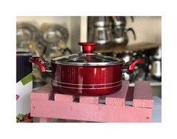 Yıldız Çelik Cam Kapaklı Teflon 24 cm Derin Tencere