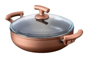 Nehir 29437 Cam Kapaklı Titanyum 28 cm Basık Tencere