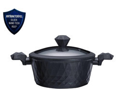 Karaca Biodiamond İndüksiyon Cam Kapaklı Granit 20 cm Derin Tencere