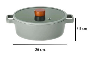 Neoflam Fika İndüksiyon Cam Kapaklı Alüminyum 26 cm Basık Tencere