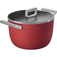 Smeg Cookware 50's Style CKFC2411RDM Cam Kapaklı Granit 24 cm Derin Tencere
