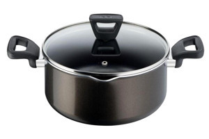 Tefal Cam Kapaklı Titanyum 24 cm Derin Tencere
