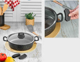 Eda Asya ZK-958 Cam Kapaklı Döküm 30 cm Karnıyarık Tencere