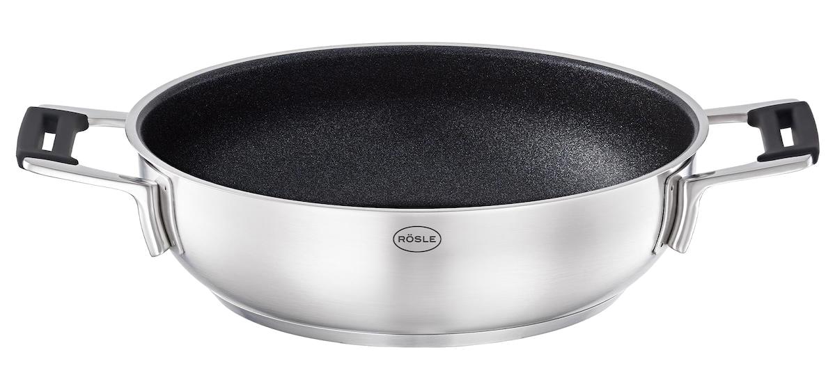 Rösle Silence Pro 91976 İndüksiyon Cam Kapaklı Paslanmaz Çelik 24 cm Basık Tencere