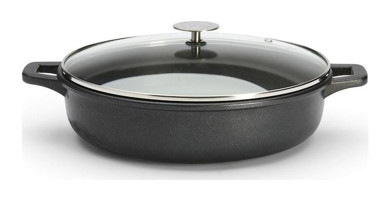De Buyer Choc Extreme Cam Kapaklı Granit 28 cm Basık Tencere