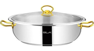 Sıla Gold Cam Kapaklı Çelik 26 cm Karnıyarık Tencere