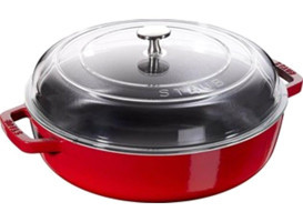 Staub 405010630 Cam Kapaklı Döküm Basık Tencere