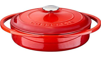 Lava Trendy Döküm 28 cm Basık Tencere Kırmızı