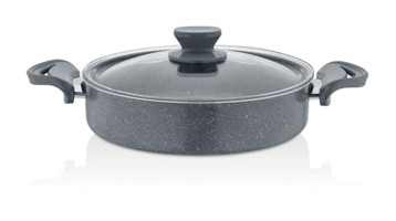 Panayır Cam Kapaklı Granit 24 cm Karnıyarık Tencere