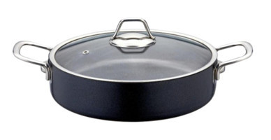 Evimsaray Zest Gusto Cam Kapaklı Granit 28 cm Basık Tencere