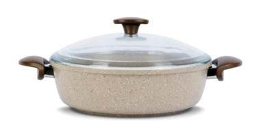 Thermoad Cam Kapaklı Granit 32 cm Karnıyarık Tencere