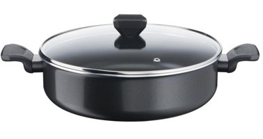 Tefal B56772 Cam Kapaklı Titanyum 28 cm Basık Tencere