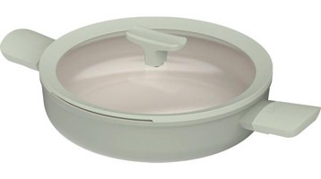 Berghoff Leo Balance Sage Cam Kapaklı Alüminyum 26 cm Basık Tencere Yeşil