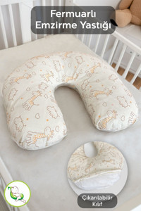 Meleni Baby Fermuarlı Yıkanabilir Beyaz Emzirme Yastığı