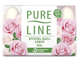 Pure Line Bitkisel Gül Katı Sabun 4x70 gr