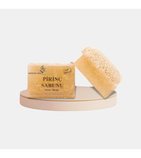 Natural White Doğal Kabak Lifli Kabak Lifli-Pirinç Katı Sabun 130 gr
