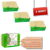 Organicsun Doğal Kabak Lifli Kabak Lifli-Çay Ağacı Katı Sabun 3x120 gr
