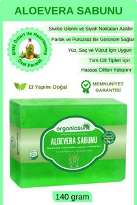 Organicsun Tüm Cilt Tipleri İÇin Aloe Vera Katı Sabun 140 gr