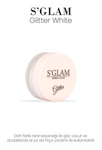 S'Glam White Toz Işıltılı Tekli Far Beyaz