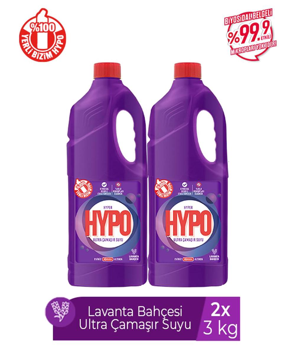 Hyper Hypo Biyosidal Belgeli Lavanta Banyo-Mutfak İçin Konsantre Sıvı Çamaşır Suyu 2x3 kg