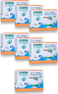 Green Clean Bitkisel Tablet Bulaşık Makinesi Deterjanı 7x30 Adet