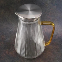 Kapris Tırtıklı Metal Kapaklı Cam Sürahi 1.5 lt