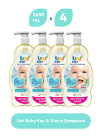 Uni Baby ŞampuanBoyasız Pompalı Bebekler İçin 4 Lü Set 900 ml