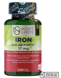 Nature's Supreme Iron Yetişkin Vitamin 120 Adet Kapsül