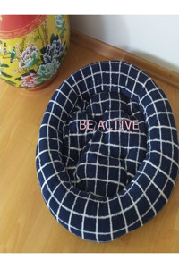 Be Active Peluş Yıkanabilir Tek Fonksiyonlu 50x60 cm Simit Kedi Yatağı Lacivert