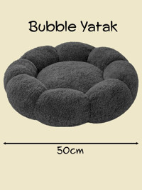 Patiderm Peluş Yıkanabilir Tek Fonksiyonlu 50x50x14 cm Minder Kedi Yatağı Gri