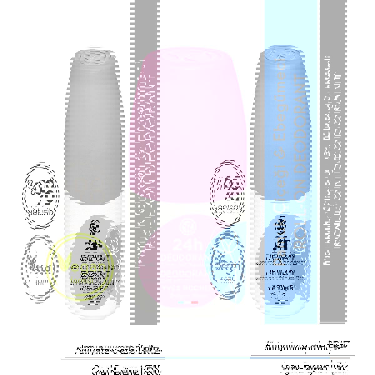 Yves Rocher Pamuk Çiçeği & Ebegümeci Pudrasız Ter Önleyici Organik Antiperspirant Roll-On Kadın Deodorant 50 ml