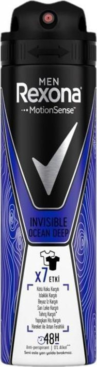 Rexona Invisible Ocean Deep Pudrasız Ter Önleyici Antiperspirant Sprey Erkek Deodorant 150 ml