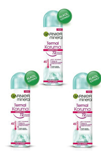Garnier Termal Koruma Pudrasız Ter Önleyici Antiperspirant Sprey Kadın Deodorant 3x150 ml