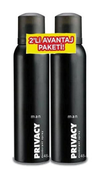Privacy Pudrasız Sprey Erkek Deodorant 2x150 ml