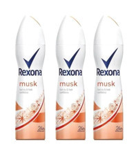 Rexona Musk Pudrasız Sprey Kadın Deodorant 3x150 ml