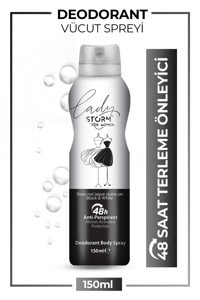 Lady Storm Black & White Pudrasız Ter Önleyici Antiperspirant Sprey Kadın Deodorant 150 ml