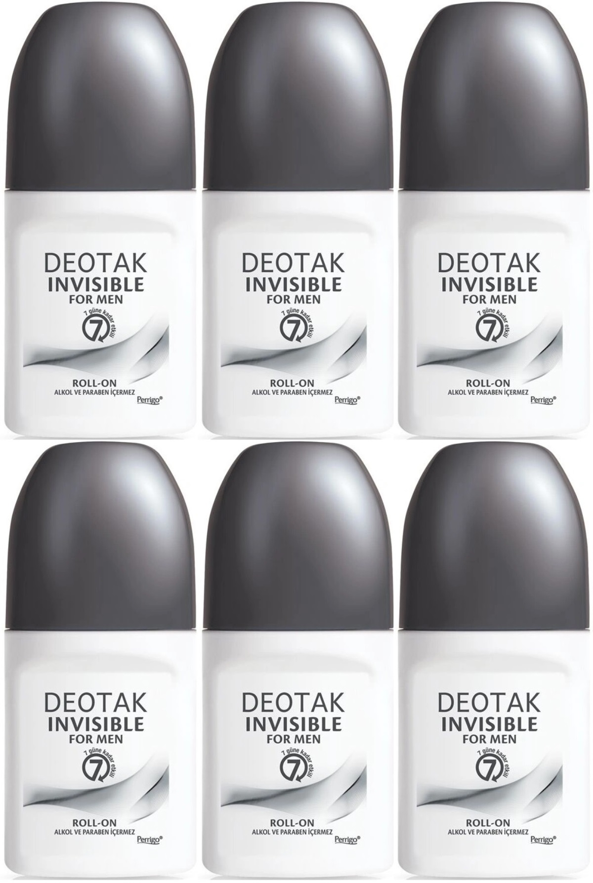 Deotak Invisible Pudrasız Roll-On Erkek Deodorant 6x35 ml