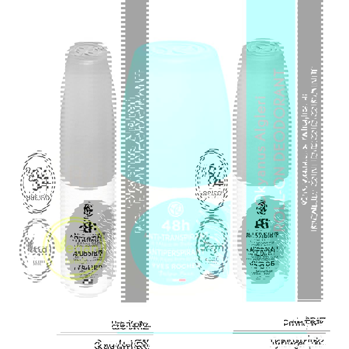 Yves Rocher Okyanus Algleri Pudrasız Antiperspirant Roll-On Unisex Deodorant 50 ml