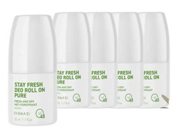 Farmasi Stay Fresh Pudrasız Ter Önleyici Organik Antiperspirant Roll-On Kadın Deodorant 5x50 ml