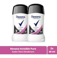 Rexona Invisible Pure Pudrasız Ter Önleyici Antiperspirant Stick Kadın Deodorant 2x40 ml