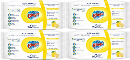 Bingo Antibakteriyel 96 Yaprak 4'lü Paket Islak Mendil