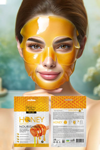BEAUTY DERM Yüz Maskesi Bal ve Propolis Özlü Altın Folyo Destekli Yoğün Nemlendirici Kağıt Maske 25 ml