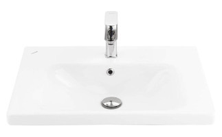 Creavit Eksen Ek065 Klasik Tekli 65 cm Seramik Tezgah Üstü Dikdörtgen Lavabo Beyaz