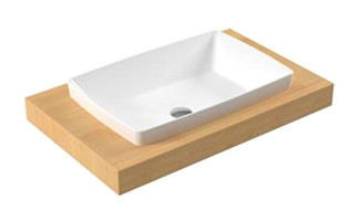 Serel Rita Rt34Dxs110H Klasik Tekli 40 cm Seramik Tezgah Üstü Dikdörtgen Lavabo Beyaz