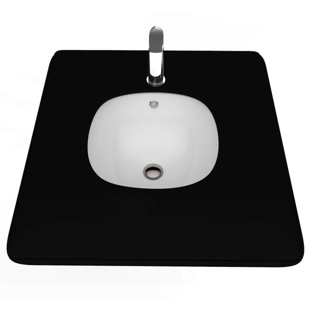 Creavit Solo S0037 Klasik Tekli 38 cm Seramik Tezgah Altı Dikdörtgen Lavabo Beyaz