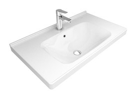 Kale Idea 2.0 Klasik Tekli 80 cm Seramik Seramik Dikdörtgen Lavabo Beyaz