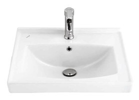 Creavit Sera Tf155 Klasik Tekli 55 cm Seramik Seramik Dikdörtgen Lavabo Beyaz